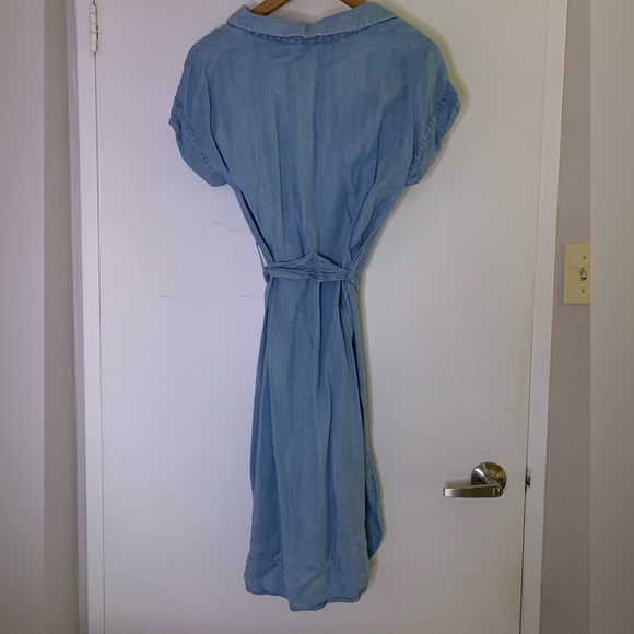 Soft Denim wrap Dress with button enclosure - Picture 2 of 6
